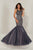 Tiffany Designs - 16370 Beaded Cutout Back Glitter Mermaid Gown In Gray