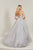 Tiffany Designs - 16372 Scoop Neck Glitter Tulle A-Line Gown In Silver