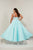 Tiffany Designs - 16375 Bedazzled Plunging V-neck Satin A-line Dress In Green