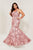 Tiffany Designs - 16376 Metallic Embroidered Lace Mermaid Dress In Pink