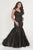 Tiffany Designs - 16378 Applique Sweetheart Tulle Mermaid Dress In Black and Neutral