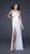 La Femme - Exquisitely Draped Asymmetrical Cutout Sheath Gown 16379 in White