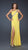 La Femme - Exquisitely Draped Asymmetrical Cutout Sheath Gown 16379 in Yellow
