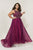 Tiffany Designs - 16379 Beaded Bateau Chiffon A-line Dress In Red