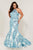 Tiffany Designs - 16380 Bedazzled Halter Mermaid Dress With Train In Blue and Neutral