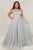 Tiffany Designs - 16381 Beaded Sparkle Tulle A-line Dress In Silver