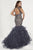 Tiffany Designs - 16382 Beaded Deep V-neck Tulle Mermaid Dress In Blue and Neutral