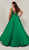 Tiffany Designs - 16383 Beaded Scoop Crepe A-line Dress In Green