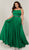 Tiffany Designs - 16383 Beaded Scoop Crepe A-line Dress In Green