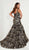 Tiffany Designs - 16384 Sequined Plunging Sweetheart Mermaid Dress In Black and Gold