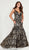 Tiffany Designs - 16384 Sequined Plunging Sweetheart Mermaid Dress In Black and Gold