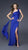 La Femme - Floral Accented Asymmetrical Sheath Evening Gown 16391 In Blue