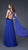 La Femme - Floral Accented Asymmetrical Sheath Evening Gown 16391 In Blue
