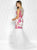 Colors Dress - 1639 Floral Embroidered Long Dress in Pink and White