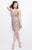 Primavera Couture - 1643 V-Neck Sequined Cocktail Dress in Gold.