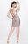 Primavera Couture - 1643 V-Neck Sequined Cocktail Dress in Gold.