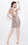 Primavera Couture - V-Neck Sequined Cocktail Dress 1643 in Gold