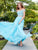 Clarisse - 4938 Off-Shoulder Two-Piece Chiffon Gown in Blue