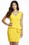 Jolene Collection - 16501 Asymmetrical Peplum Sheath Dress In Yellow