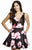 Jolene Collection - 16508 Sleeveless V Neck Floral Cocktail Dress In Black and Multi-Color