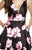 Jolene Collection - 16508 Sleeveless V Neck Floral Cocktail Dress In Black and Multi-Color