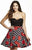 Jolene Collection - 16510 Strapless Floral Polka Dots Cocktail Dress In Black and Red