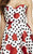 Jolene Collection - 16513 Strapless Polka Dots Floral Dress In White and Red