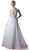 Cinderella Divine - Applique Illusion Bateau A-line Gown