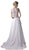 Cinderella Divine - Applique Illusion Bateau A-line Gown