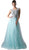Cinderella Divine - Applique Illusion Bateau A-line Gown
