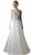 Cinderella Divine - Applique Illusion Bateau A-line Gown