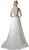Cinderella Divine - Applique Illusion Bateau A-line Gown