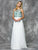 Colors Dress - 1653 Sheer Beaded Chiffon Evening Dress in Blue