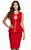Jolene Collection - 16542 Cut-out Scoop Sheath Dress In Red