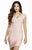 Jolene Collection - 16544 Capped Sleeved V-neck Sheath Dress In Pink