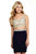 Jolene Collection - 16564 Two Piece V-neck Sheath Dress In Neutral and Blue