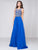 Colors Dress - 1656 Sleeveless Beaded A Line Long Dress in Blue
