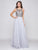 Colors Dress - 1656 Sleeveless Beaded A Line Long Dress in Silver