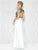Colors Dress - 1658 Chevron Motif Illusion Gown in Blue