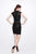 Primavera Couture - Beaded High Illusion Cap Sleeve Sheath Cocktail Dress 1661 in Black