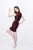 Primavera Couture - Beaded High Illusion Cap Sleeve Sheath Cocktail Dress 1661 in Red
