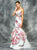Colors Dress - 1661 Floral Tiered Satin Evening Dress in Multicolor and White