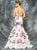 Colors Dress - 1661 Floral Tiered Satin Evening Dress in Multicolor and White