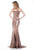 Colors Dress - 1663 Strapless Sequined Mermaid Gown in Brown
