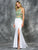 Colors Dress - 1665 Halter Neck Embroidered Evening Gown in White