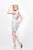 Primavera Couture - Sequin Embellished Scoop Neckline Fitted Cocktail Dress 1665 in White