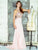 Colors Dress - 1669 Illusion High Halter Lattice Gown in Pink