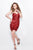 Primavera Couture - Sequined Strapless Sheath Cocktail Dress 1674 in Red