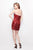 Primavera Couture - Sequined Strapless Sheath Cocktail Dress 1674 in Red