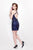 Primavera Couture - Sequined Sleeveless Cocktail Dress 1675 in Blue
